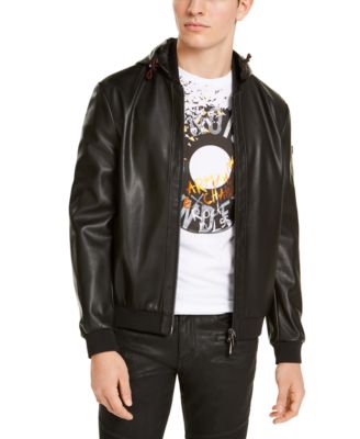 armani exchange leather jacket mens