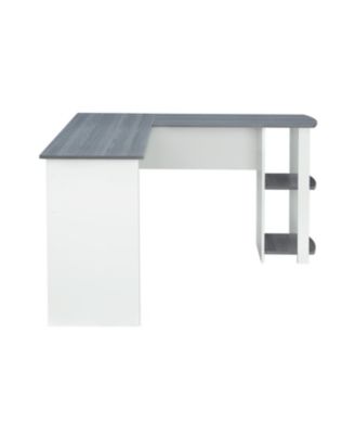 Techni Mobili Modern L-Shaped Desk w/ Side Shelves