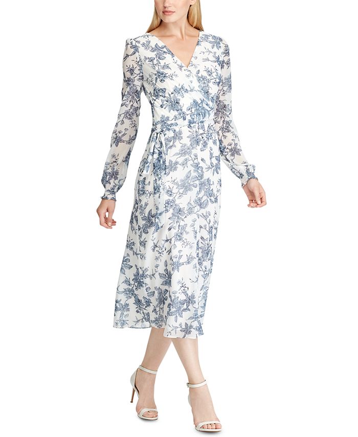 Lauren Ralph Lauren Belted Floral Georgette Dress & Reviews - Dresses -  Women - Macy's