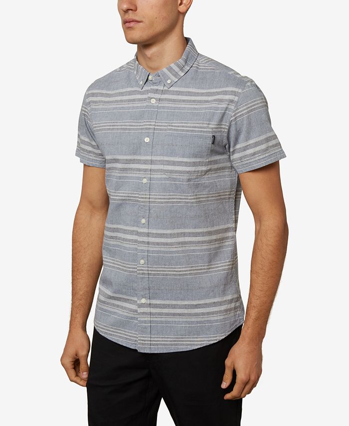 O'Neill Men's Rivera Striped Short Sleeve Button Up Shirt - Macy's