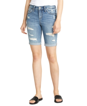 image of Silver Jeans Co. Suki Ripped Bermuda Shorts