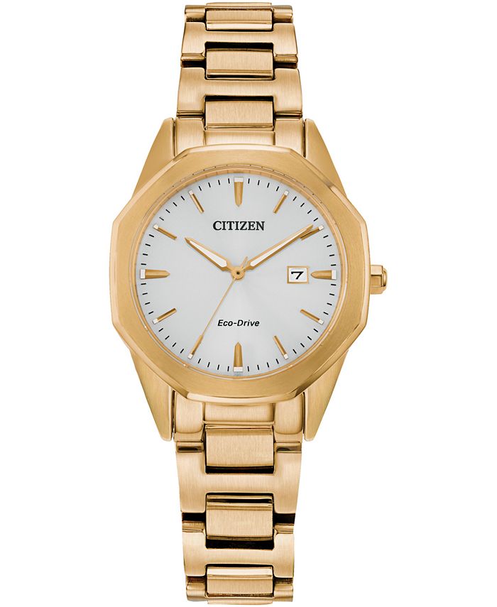 Citizen Eco-Drive Women's Corso Gold-Tone Stainless Steel Bracelet Watch  28mm & Reviews - All Watches - Jewelry & Watches - Macy's