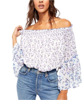 Free People - Rose Valley Printed Off-The-Shoulder Top
