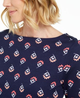 Charter Club Printed Boat-Neck Top, Created for Macy's