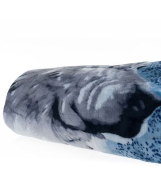 Wolf Heavy Thick Plush Mink Oversized Throw, 74" x 91"