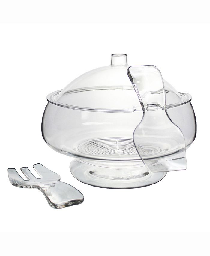 Salad Serve Bowl Iced Up Clip-on Dome Lid Chilled Fresh Fruit