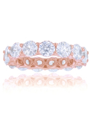 image of White Cubic Zirconias Eternity Band in 14k Rose Gold Plated Sterling Silver