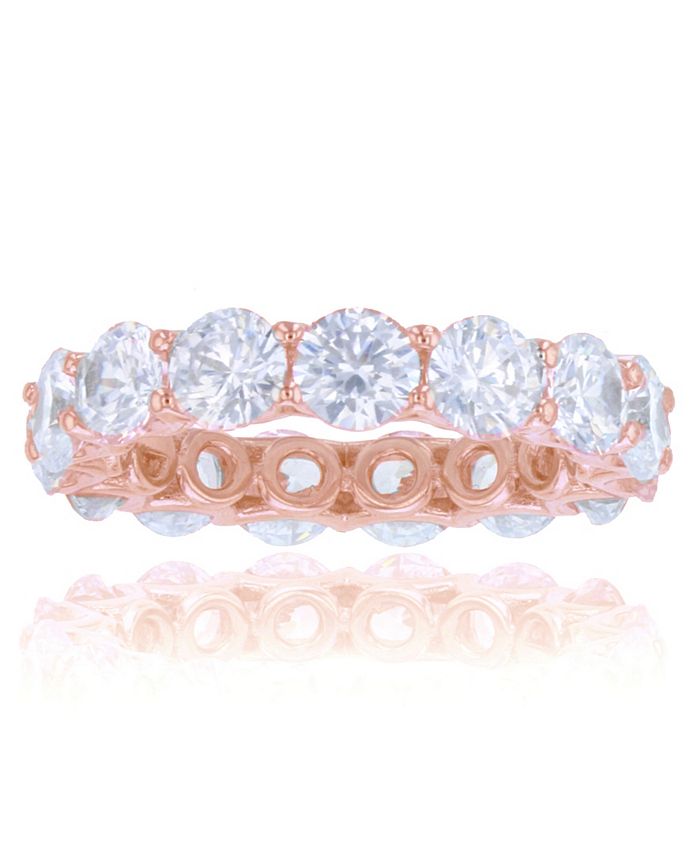 Macy's - White Cubic Zirconias Eternity Band in 14k Rose Gold Plated Sterling Silver