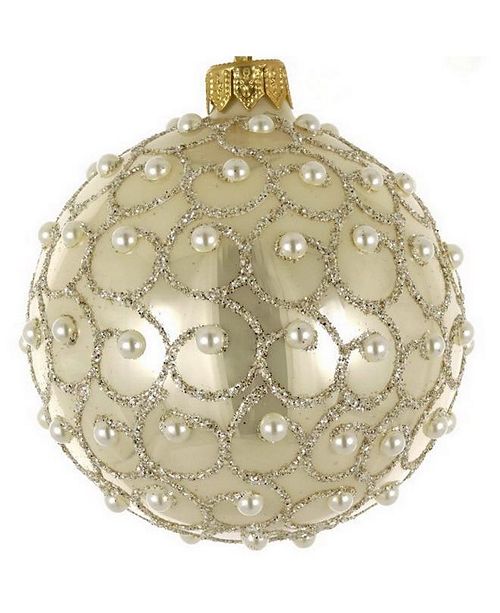 Badash Crystal Pair Of Champagne Pearl European Mouth Blown Hand