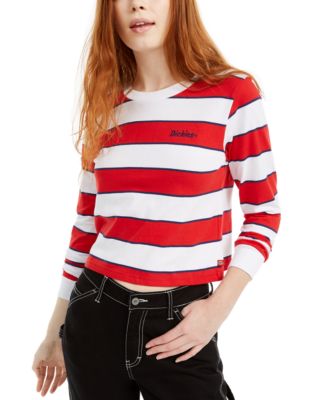 Dickies - Striped Cropped Cotton T-Shirt