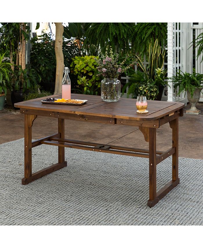 Walker Edison Acacia Wood Patio Butterfly Table Dark Brown Macy's