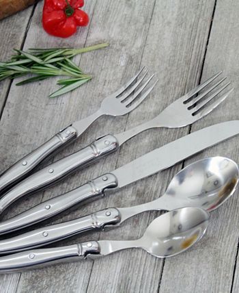 French Home - Laguiole 20 Piece Stainless Steel Flatware Set, Service for 4, Stainless Steel Handles.