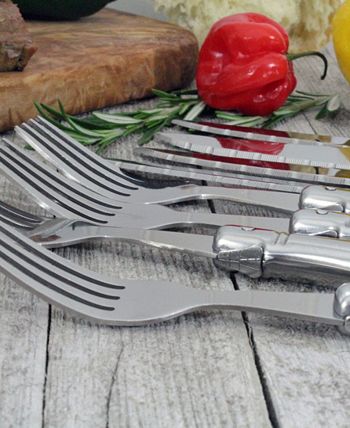 French Home - 8 Piece Laguiole Stainless Steel Steak Knife and Fork Set