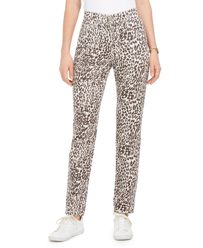 Style & Co Petite Animal-Print Tummy-Control Slim Jeans, Created for ...