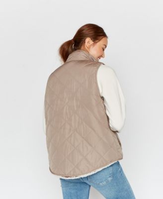 Thread and Supply Thread Supply Reversible Quilted and Sherpa Lined Vest