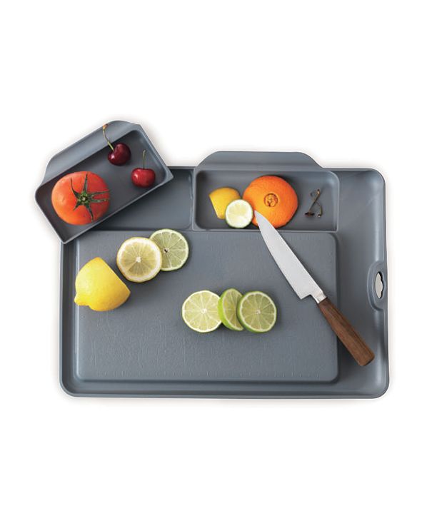 Double Save Nonslip Cutting Board and Serving Tray with Removable