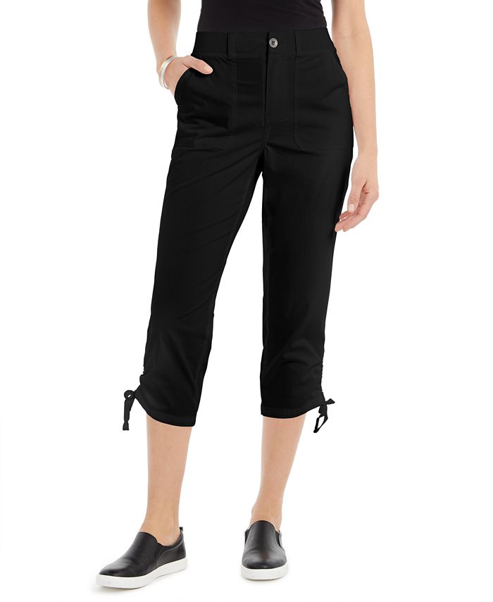 Style & Co Petite Bungee-Hem Capri Pants, Created for Macy's - Macy's