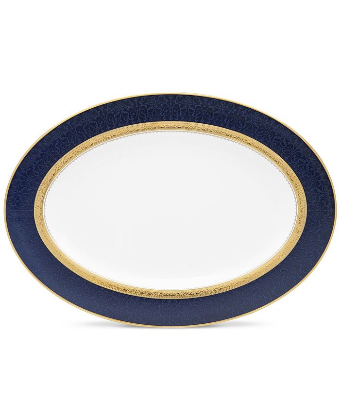 Noritake - Odessa Cobalt Gold Oval Platter, 14"