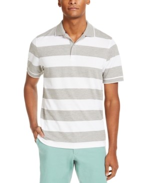 Club Room Men's Performance Stretch Striped Polo Shirt Created for Macy's