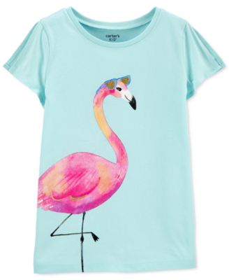 Carter's - Little & Big Girls Cotton Flamingo Split Shoulder T-Shirt