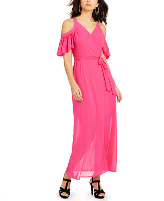 Thalia Sodi Cold-Shoulder Mesh Dress, Created for Macy's & Reviews ...
