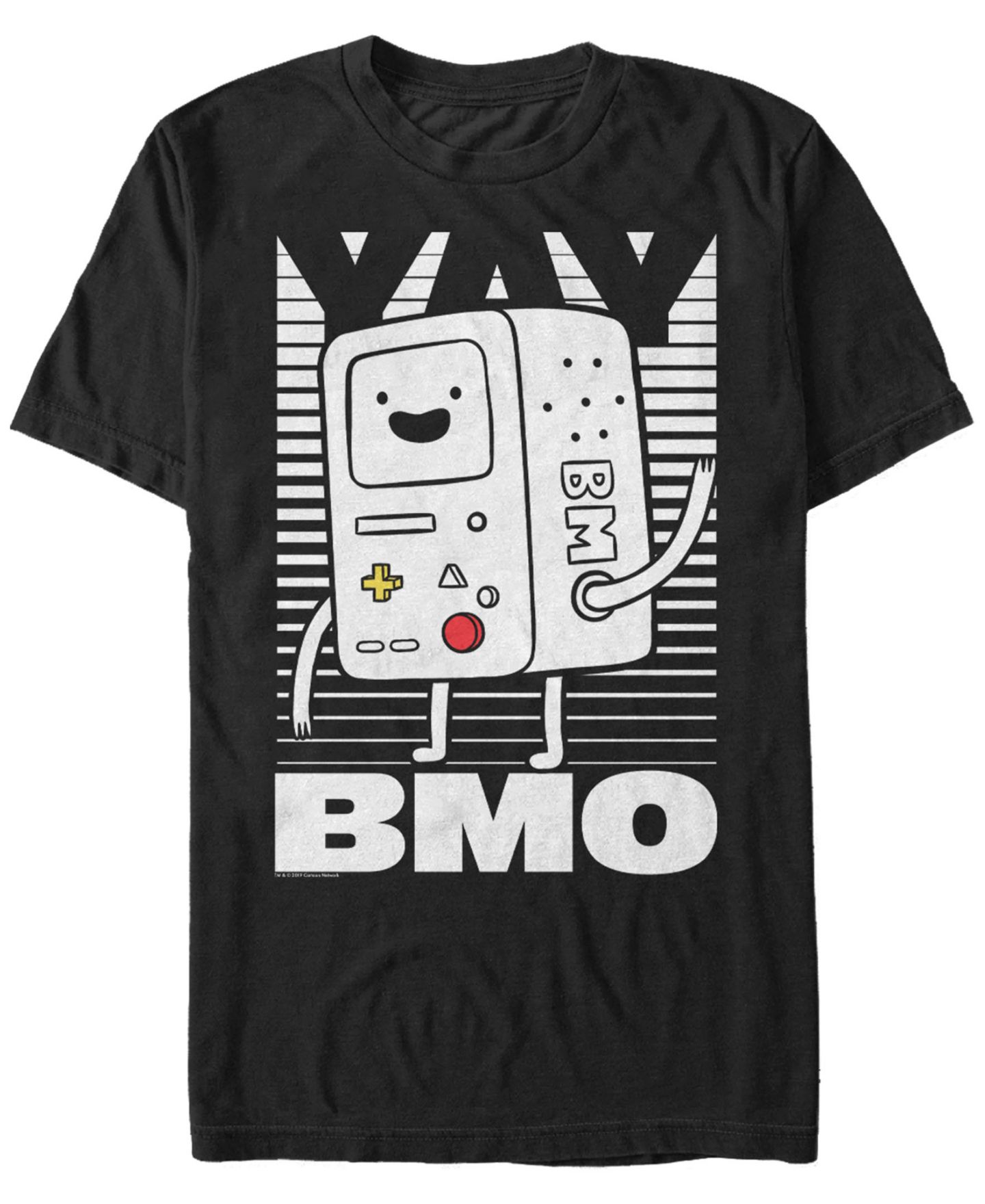 Мужская рубашка Fifth Sun Adventure Time BMO Wave Yay Halftone Fade Short Sleeve T, цвет: Чёрный — фото 1