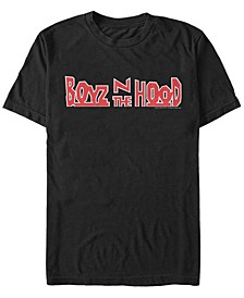 Boys N The Hood Men's Red Movie Logo White Outline Short Sleeve T- shirt
