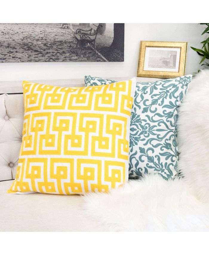 Homey Cozy Jenny Cotton Square Decorative Throw Pillow Macy's