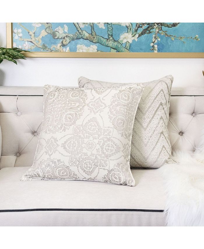 Homey Cozy Harper Jacquard Square Decorative Throw Pillow Macy's