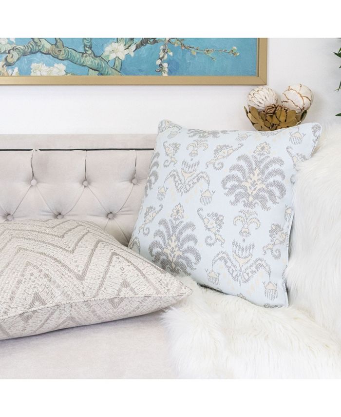 Homey Cozy Grace Jacquard Square Decorative Throw Pillow - Macy's