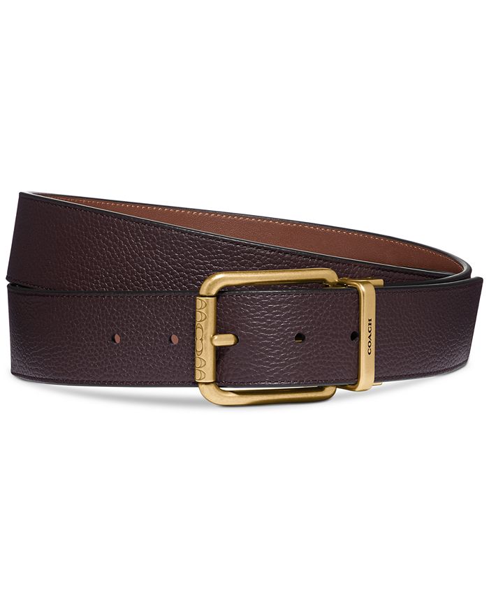 COACH Men's Signature Buckle Reversible Leather Belt - Macy's