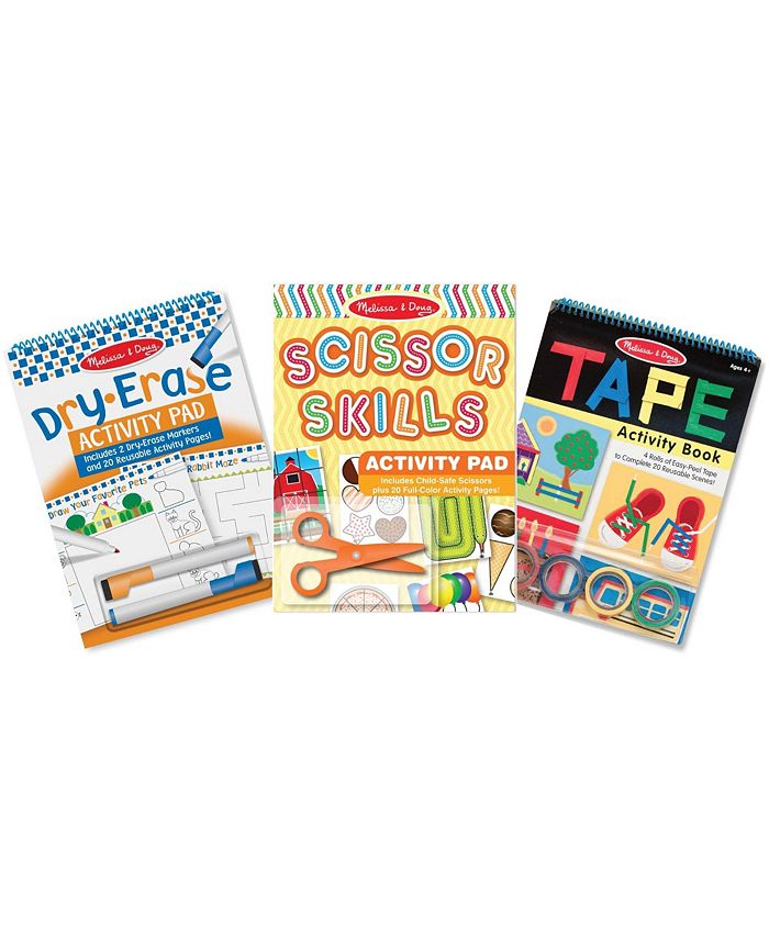 Melissa & Doug Scissor Skills and Tape Activity Pad Set Child Safety  Scissors 4 for sale online
