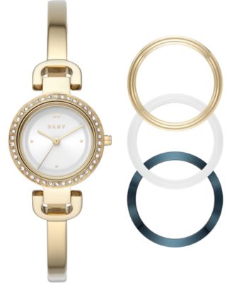 DKNY - Women's City Link Gold-Tone Stainless Steel Bangle Bracelet Watch 24mm