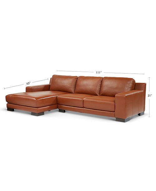 Furniture Darrium 2 Pc Leather Sofa With Chaise Created For