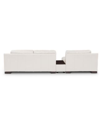 CLOSEOUT! Darrium 3-Pc. Leather Chaise Sofa with Console, Created for Macy's