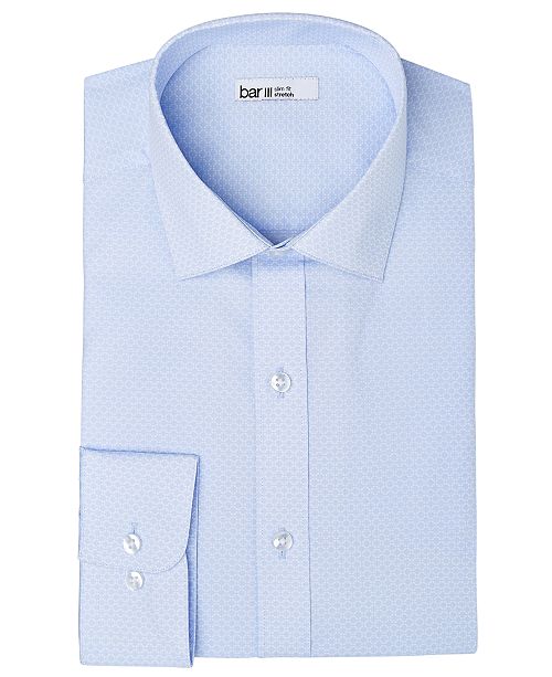 Bar Iii Men S Organic Cotton Slim Fit Link Print Dress Shirt Gots