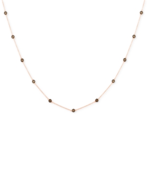 image of Le Vian Chocolatier Chocolate Diamond Bezel Adjustable Statement Necklace (3/4 ct. t.w.) in 14k Rose Gold