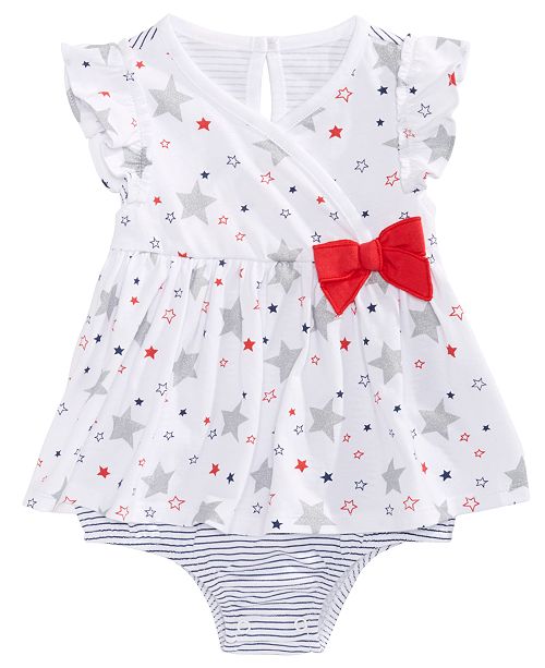 First Impressions Baby Girls Star Print Striped Cotton Sunsuit