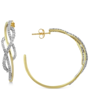 image of Diamond Hoop Earrings (1 ct. t.w.) in 10k Gold