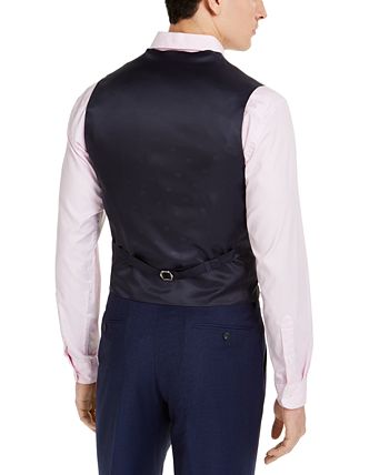 Tommy Hilfiger - Men's Modern-Fit TH Flex Stretch Blue/White Seersucker Stripe Vest
