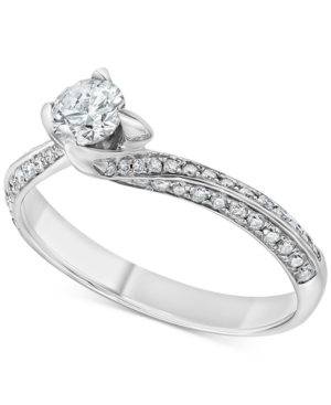 image of Diamond Swirl Solitaire Engagement Ring (5/8 ct. t.w.) in 14k White Gold