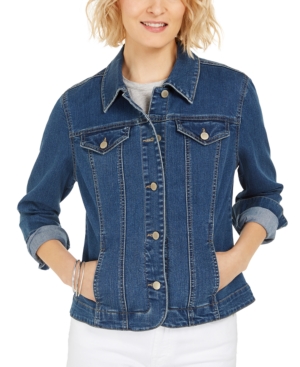 Charter club cheap white denim jacket