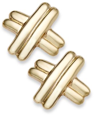Macy's - 10k Gold Earrings, X Stud Earrings