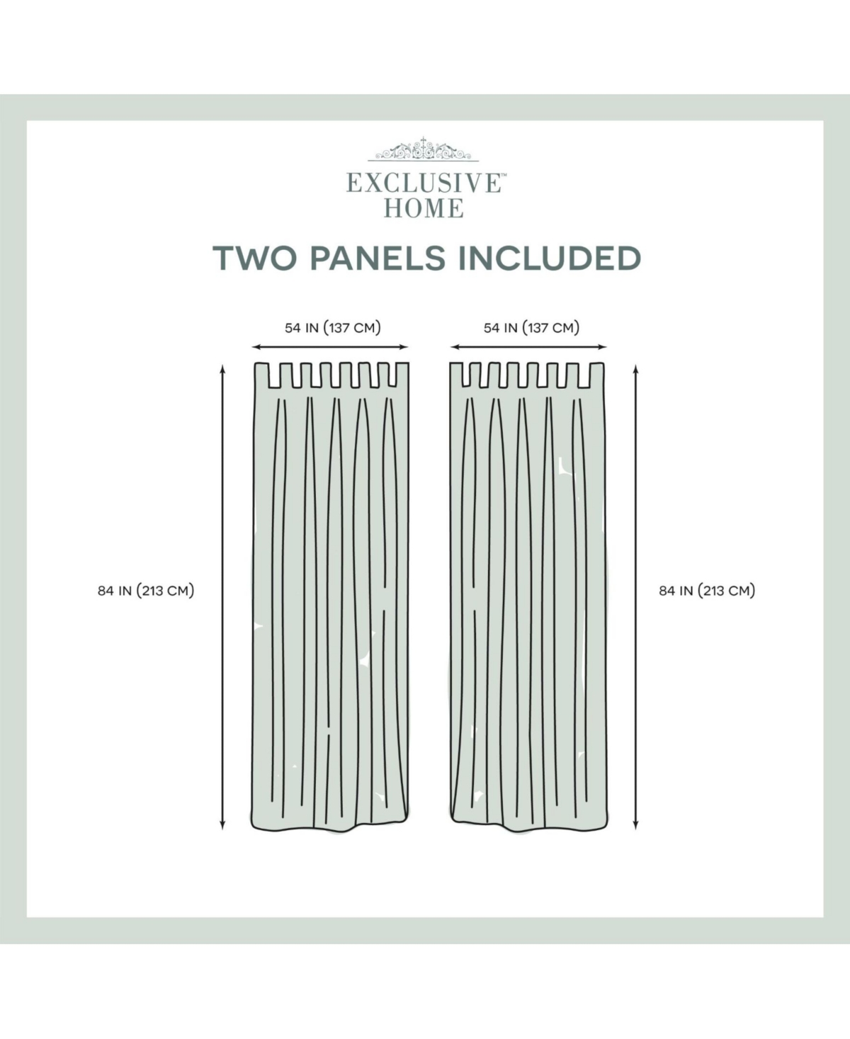 Exclusive Home Indoor/Outdoor Solid Cabana Tab Top Curtain Panel Pair, 54