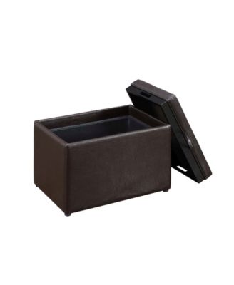 Photo 1 of Convenience Concepts Designs4Comfort Accent Storage Ottoman with Reversible Tray, Espresso Faux Leather