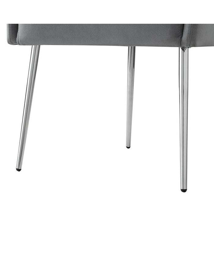 INSPIRED HOME Christine Velvet Arm Dining Chair with Metal Legs and Knob Set of 2 Macy's