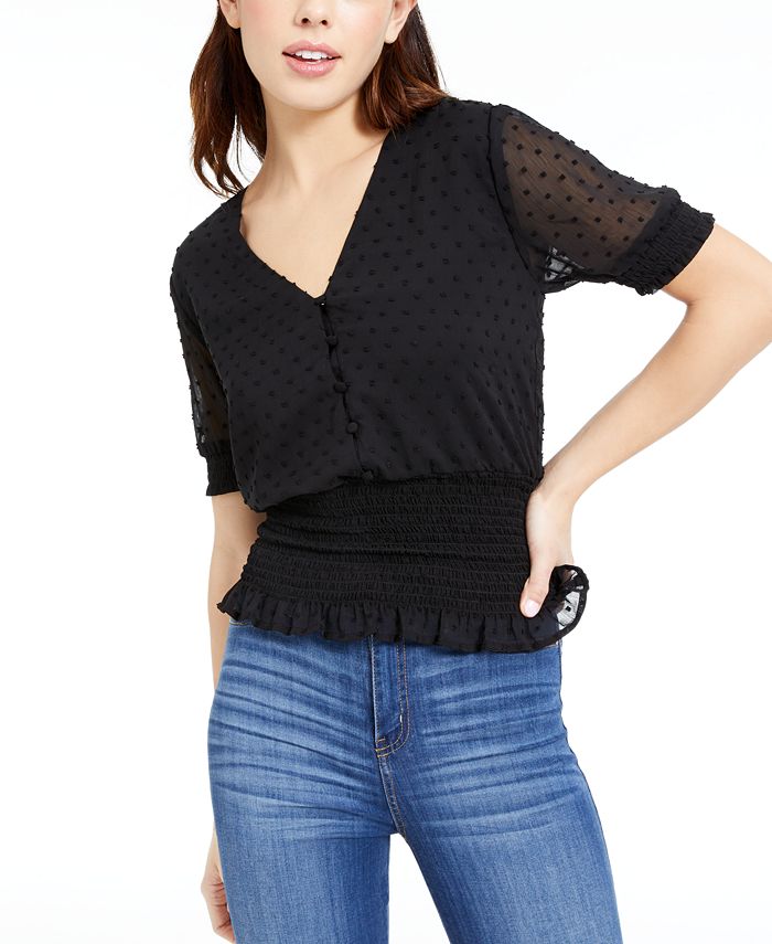 Q & A ClipDot Smocked Top Macy's