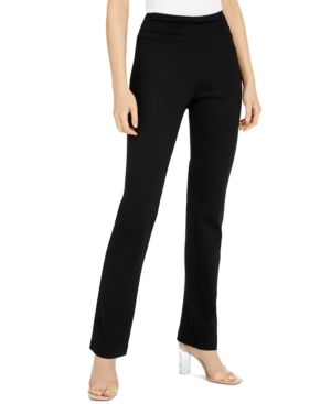 image of Inc Ruched-Waistband Straight-Leg Pants, Created for Macy-s