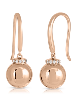 image of Brilliant Bubbles Diamond 1/10 ct. t.w. Halo French Wire Earring Designed in 14k Rose Gold over Sterling Silver