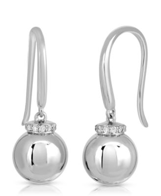 Macy's - Brilliant Bubbles Diamond (1/10 ct. t.w.) Halo French Wire Earring Designed in Sterling Silver, 14k Yellow Gold over Sterling Silver or 14k Rose Gold over Sterling Silver